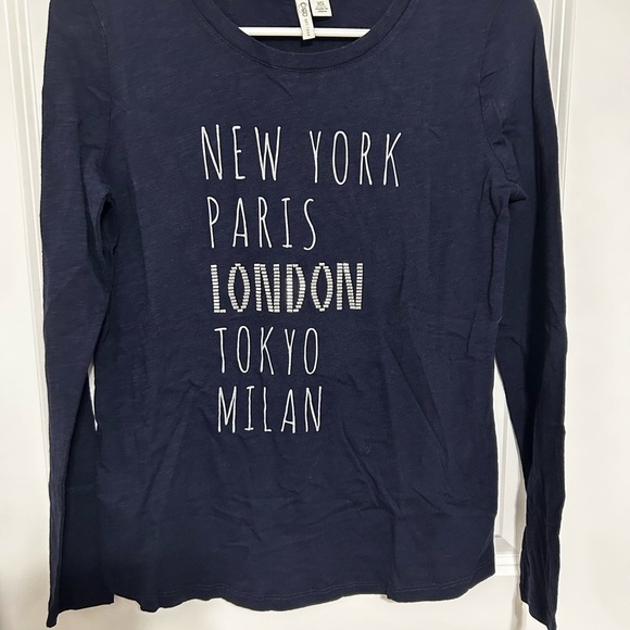 Cato City Names Navy Long Sleeve Size X-Small - Picture 2 of 8